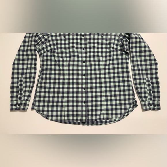Duluth Trading Company Plaid - Aqua & Navy - Size Large - Picture 8 of 11